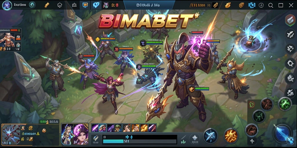 Tangkapan layar dari gameplay seru MOBA dalam BIMABET.