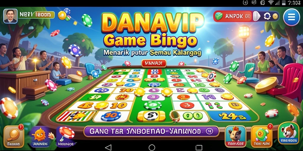 Tampilan gameplay DANAVIP yang seru dan interaktif dalam permainan Bingo.