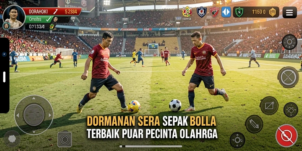 Gameplay DORAHOKI yang menarik dan realistis dalam sepak bola.
