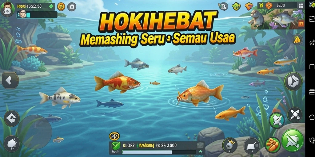 Tangkapan ikan yang menakjubkan dalam gameplay HOKIHEBAT.