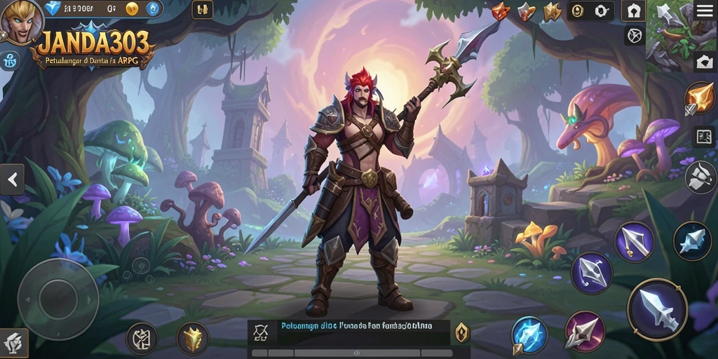 Tangkapan layar utama JANDA303 yang menunjukkan aksi gameplay ARPG.