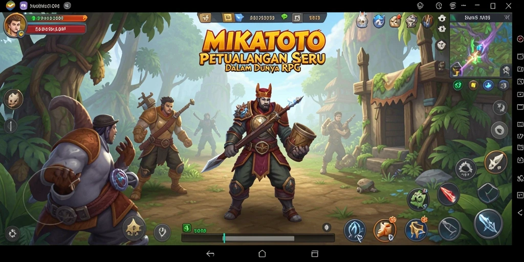 Tangkapan layar menampilkan pertarungan epik dalam MIKATOTO RPG.