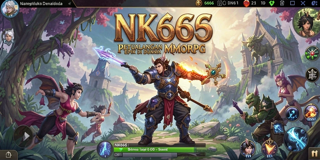 Tampilan gameplay NK666 yang penuh aksi dan strategi dalam dunia MMORPG.