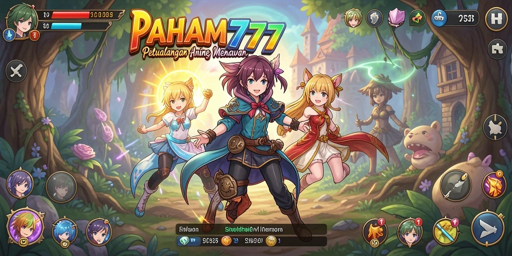 Tampilan screenshot PAHAM777 menampilkan karakter anime dalam pertempuran yang epik.