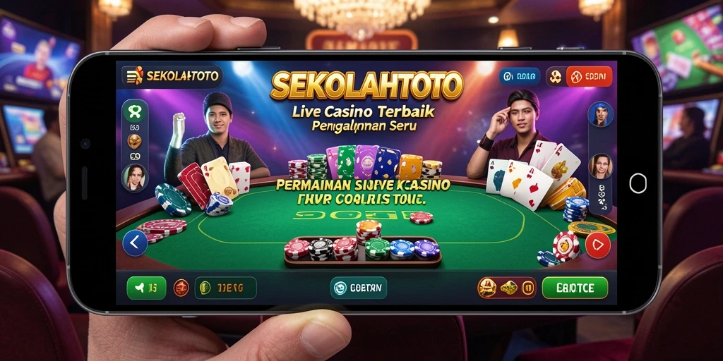 Tampilan utama gameplay Live Casino SEKOLAHTOTO yang menonjol.
