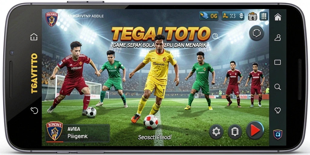 Screenshot utama TEGALTOTO menampilkan aksi permainan sepak bola yang intens.