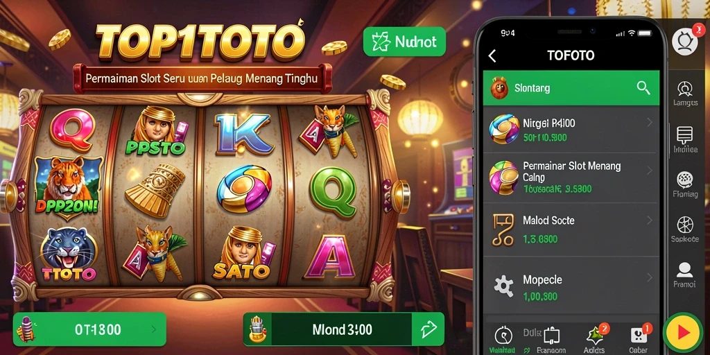 Tampilan gameplay TOP1TOTO yang menegangkan dan penuh warna.
