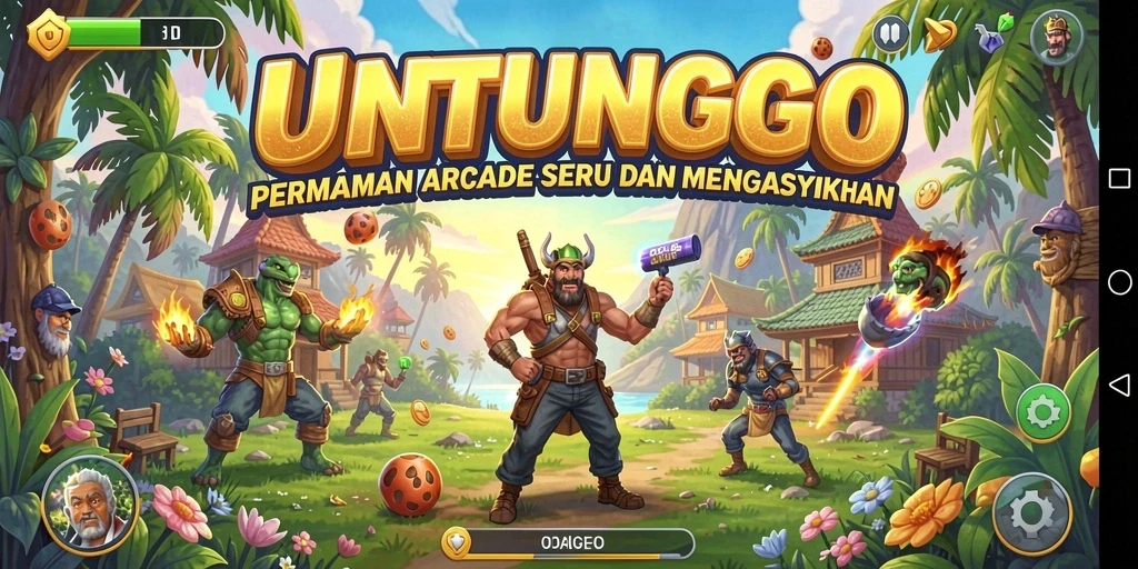 Tampilan gameplay UNTUNGGO yang menarik dan penuh aksi.