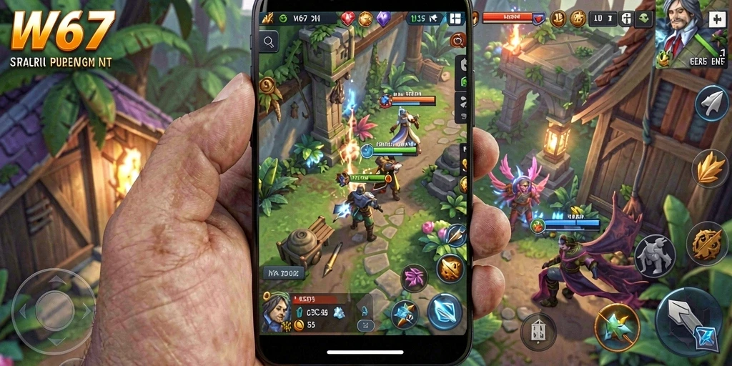 Tampilan gameplay W67 yang menegangkan dan penuh strategi.